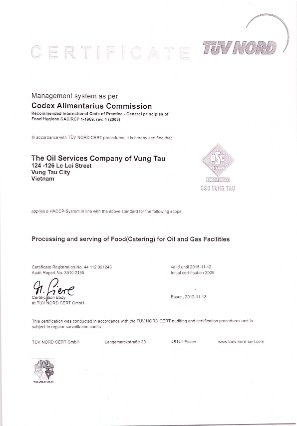 HACCP Certificates